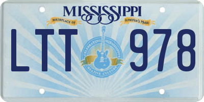 MS license plate LTT978