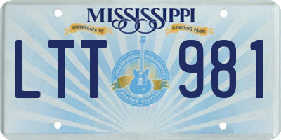 MS license plate LTT981