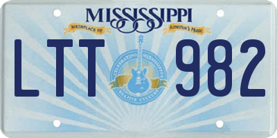 MS license plate LTT982