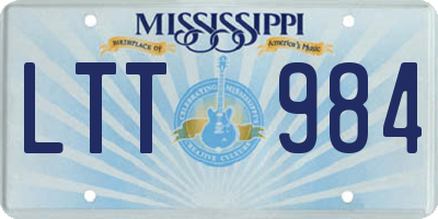 MS license plate LTT984
