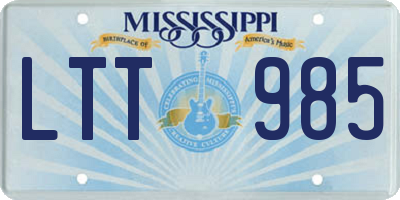 MS license plate LTT985