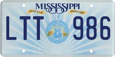MS license plate LTT986