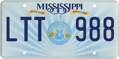 MS license plate LTT988