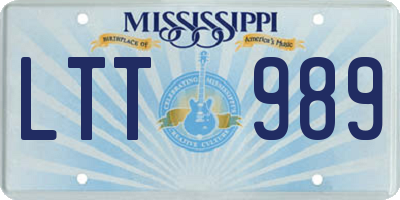 MS license plate LTT989