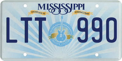 MS license plate LTT990