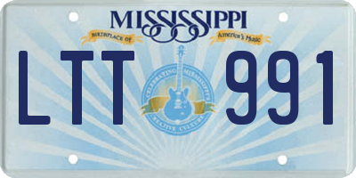 MS license plate LTT991