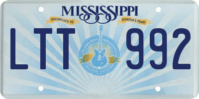 MS license plate LTT992