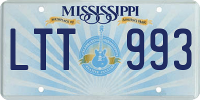 MS license plate LTT993