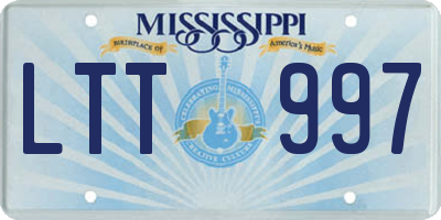 MS license plate LTT997