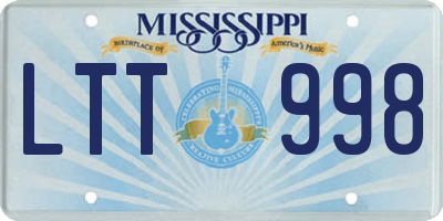 MS license plate LTT998
