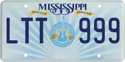 MS license plate LTT999