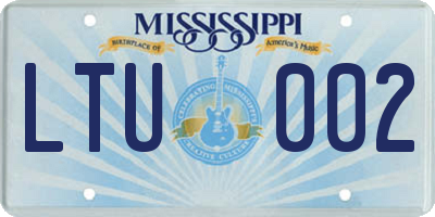 MS license plate LTU002