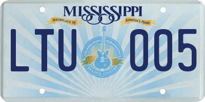 MS license plate LTU005
