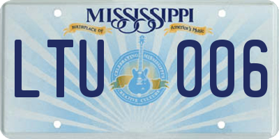 MS license plate LTU006