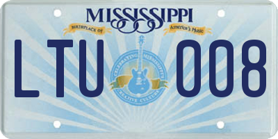MS license plate LTU008