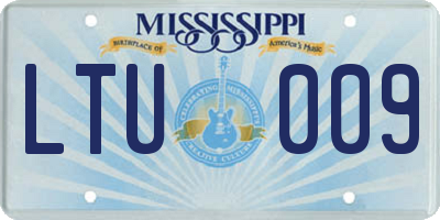 MS license plate LTU009