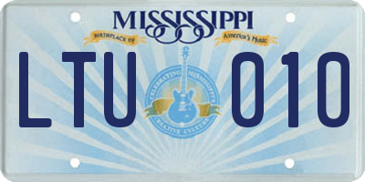 MS license plate LTU010