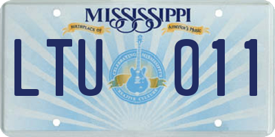MS license plate LTU011