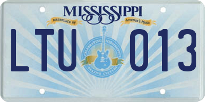 MS license plate LTU013