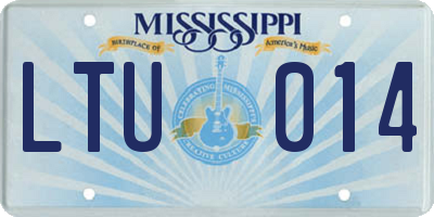 MS license plate LTU014
