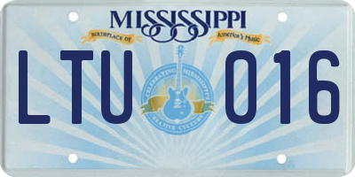 MS license plate LTU016