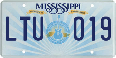 MS license plate LTU019