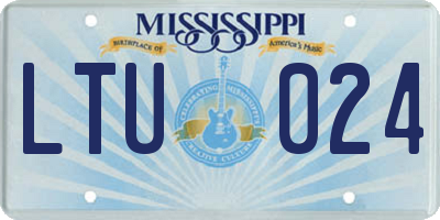 MS license plate LTU024