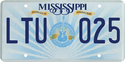 MS license plate LTU025