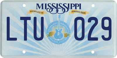 MS license plate LTU029