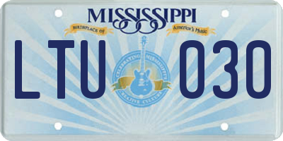 MS license plate LTU030