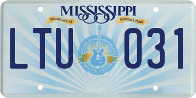MS license plate LTU031