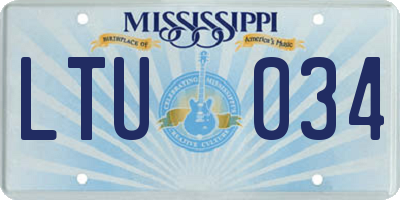 MS license plate LTU034
