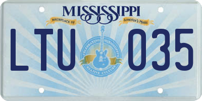 MS license plate LTU035