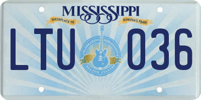 MS license plate LTU036