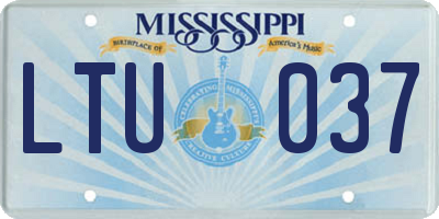 MS license plate LTU037