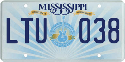 MS license plate LTU038