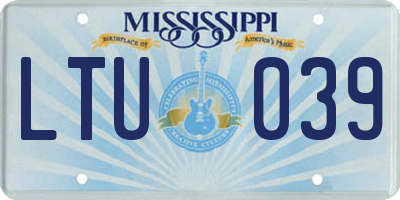 MS license plate LTU039