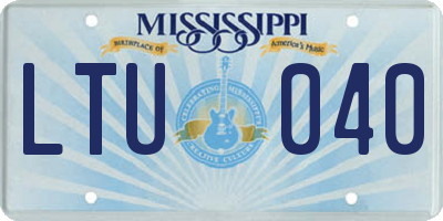 MS license plate LTU040