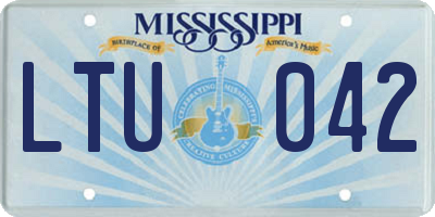 MS license plate LTU042