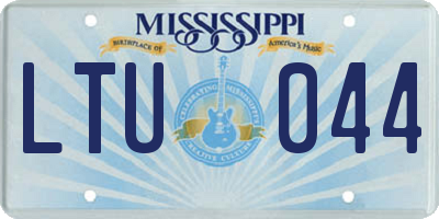 MS license plate LTU044