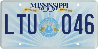 MS license plate LTU046