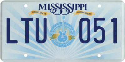 MS license plate LTU051