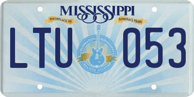 MS license plate LTU053