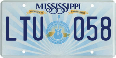 MS license plate LTU058