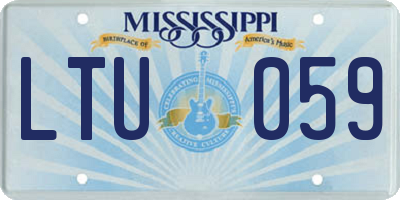 MS license plate LTU059