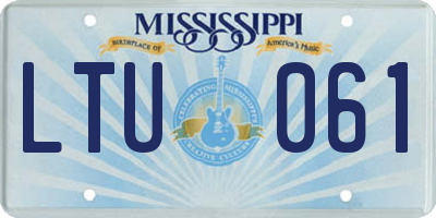 MS license plate LTU061