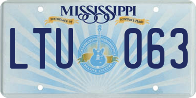 MS license plate LTU063