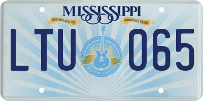 MS license plate LTU065