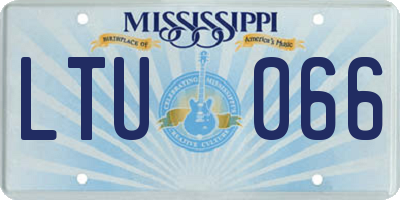 MS license plate LTU066