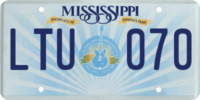 MS license plate LTU070